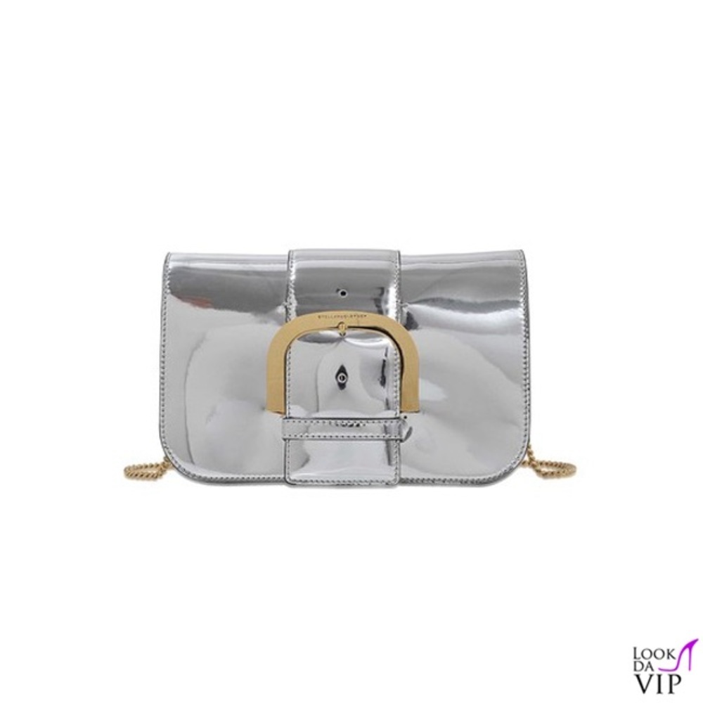 Stella McCartney Silver Metallic Gold Hardware Crossbody Bag Salma Hayek - Picture 2 of 16